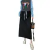 Falda Midi de Pierna Recta con Bloques de Color Floral en la Cintura y Abertura Trasera, Sudadera Casual para Mujer 26 Primavera/Verano H032103