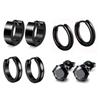 Aretes Redondos de Moda Europea y Americana Amazon Acero Titanio Aretes para Niñas Simples Transfronterizos Wish Personalizados Aretes de Hombre Joyería