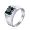 Anillo de titanio con gema para hombre, moderno y sencillo, joyería de anillo de comercio exterior transfronterizo
