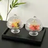 Cuenco de Fruta de Cristal con Pie Alto Cuenco de Fruta de Alta Apariencia Plato para la Hora del Té Plato de Postre Cuenco para Sopa Dulce Cuenco para Postre Plato Creativo