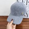 Boné de Beisebol Tricotado com Strass Letra C Estilo Coreano Feminino Outono e Inverno Nova Moda Versátil À Prova de Vento Quente