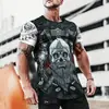 Verano 2023 nuevo venta directa de fábrica transfronteriza impresión digital 3D para hombre logo de coche camiseta de secado rápido para motocicleta de carreras