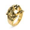 Anillo de acero inoxidable con cabeza de tigre retro dominante de Amazon, anillo de personalidad estilo punk para hombre, joyería de comercio exterior en stock