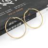 Aretes de círculo grande de acero inoxidable 316L con clip de resorte en forma de I, hebilla de camarón con lazo, aretes de espiral, accesorio clásico