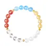Pulsera de Colores Dopamina Xiaohongshu Pulsera de Cristal de Cinco Corazones con Múltiples Gemas Accesorio Versátil de Nicho Ins