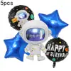 Novo Conjunto de Balões para Festa com Tema de Astronauta Conjunto de Cinco Peças Decoração de Festa de Aniversário Infantil Combinação de Balões