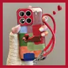 Adequado para Capa de Celular Xiaomi 17, Nicho Artístico Xiaomi17Promax, Resistente a Manchas, Aparência Premium, Cão Bordado Color Block