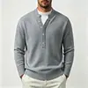 Suéter de Punto Casual de Dos Piezas Falsas con Botones para Hombre, Holgado, Versátil, Cálido, Jersey