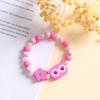 Pulsera creativa de madera con cuentas a mano color caramelo forma de caricatura colorida traje de collar de pulsera para niños joyería