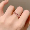Anillo de Plata de Ley S925 de Círculo Completo con Diamantes para Mujer, No se Desvanece, Anillo Hueco con Encaje Chapado en Oro Rosa, Sensación de Lujo Ligero de Gama Alta, Anillo para el Dedo del Pie