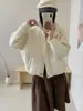 Cárdigan de punto de mezcla de algodón de doble cara, nueva colección otoño/invierno 2026, suéter casual elegante y holgado con cremallera, prenda de abrigo para mujer