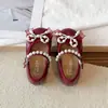 Zapatos de Cuero Dulces de Moda para Niñas 2026 Nuevo Estilo Primavera y Otoño Bebé Chic Bailarinas Planas con Lazo Mocasines Bajos