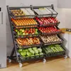 Estante de almacenamiento de cocina con carrito pequeño, cesta multi-capa para frutas y verduras, cesta de almacenamiento, de pie, estante para snacks de sala de estar, inclinado