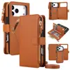 Adequado para capa de telefone magnética dois em um Apple 18PRO, bolsa com zíper transversal Samsung S26, capa protetora anti-queda