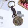 Llavero de Cuero Tejido Artístico Retro de los 12 Zodiacos, Llavero Unisex de Cuero Genuino para Coche
