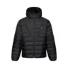 Chamarra de Plumón con Capucha para Hombre Marca Trendy Americana Estilo Vibe Color Sólido Diseño de Múltiples Cierres Abrigo Cálido de Invierno