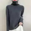 Suéter de lana acanalado de cuello alto engrosado para otoño e invierno, de importación, camiseta básica de punto, jersey de manga larga, corte holgado, suéter adelgazante