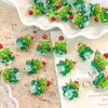 Accesorios Serie Árbol de Navidad de Invierno Cuentas de Vidrio de Colores Pendientes de Navidad Tejidos a Mano Contrastantes Colgantes Joyería DIY