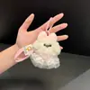 Pelúcia de Cachorro Cacheado Ursinho de Pelúcia Boneca Pingente de Bolsa Fofo Adorável Decoração de Mochila Chaveiro de Casal