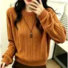Suéter de Punto Redondo con Lentejuelas y Giro para Mujer 2026 Otoño Invierno Nuevo Estilo Perezoso Holgado Jersey de Manga Larga