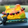Grande Estátua de Buda Maitreya Enfeite para Carro para Homens e Mulheres, Base de Cristal para Perfume Montada no Carro, Decoração de Interior de Carro, Enfeite de Paz