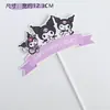 Decoração de Bolo Preto e Roxo Layout da Mesa de Sobremesas Inserção de Bolo Aniversário Push Push Inserção para Assar