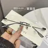 Armações de Óculos de Metal Usadas, Óculos Sem Aro com um Toque de Luxo, Armações de Óculos Simples e Elegantes para Mulheres, Armações de Óculos Sem Aro para um Look Natural