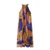 Vestido de moda para mujer marca Z con dobladillo, vestido transfronterizo AliExpress, estampado europeo y americano, asimétrico, estilo popular, color de la imagen, elástico ZA