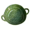 Cuenco de Cerámica Coreano de Salpicaduras de Color, Cuenco Irregular Hecho a Mano de Doble Asa Estilo Ins Vintage para Fideos Instantáneos, Ensalada, Sopa y Fideos Caracol