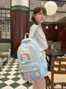 Mochila de Alta Capacidad, Dulce, de Color Contrastante, con un Look Femenino, Mochila Multicompartimento Estilo Universitario para Estudiantes de Secundaria y Preparatoria