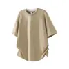 Yidao Vintage 2026 Verano Nuevo Parche Bordado Patchwork Cuello Redondo Manga Corta para Hombre Moderno Nicho Ajuste Holgado Versátil Media Manga