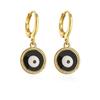 Aogu Pendientes de Moda Europea y Americana Simples con Goteo de Aceite Ojo del Diablo para Mujer Chapados en Cobre Oro Real Pendientes de Nicho Suministro Transfronterizo