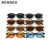 Óculos de Sol Oval Vintage Raine para Homens e Mulheres Estilo Coreano Artístico Nerd Simples Sem Maquiagem Proteção Solar Óculos de Sol