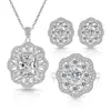Transmisión en Vivo Transfronteriza Set de Gemas de Lujo Anillo con Incrustaciones de Diamantes Ocho Corazones Ocho Flechas Collar Colgante Pendientes de Alta Gama Venta al por Mayor