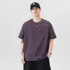 Camiseta Trendy Estilo Americano Teñida en Nube de Manga Corta para Hombre, Nuevo Verano 2026, Holgada, Oversize, Casual, Peso Pesado, Manga Media