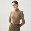 Suéter de una sola pieza 100% cachemira pura para mujer, camiseta base ajustada de cuello alto, nuevo suéter de punto ajustado para invierno 2026