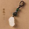 Pingente Original de Jade Branco DIY Fu Lu Xiaoxiao estilo antigo para chave de carro, ornamentos criativos retrô para bolsas masculinas e femininas