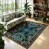 Alfombra grande con tema floral Alfombra con patrón de plantas retro Alfombra gruesa resistente al desgaste para sala de estar de casa fuente