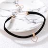 Collar de aleación de diamantes con forma de corazón de amor corto estilo gótico retro con personalidad de Amazon, joyería transfronteriza entre Europa y Estados Unidos