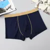 Cueca Boxer Masculina de Modal para Verão Respirável para Homens Fortes 3D Sem Costura Sexy Tamanho Plus Solto Boxer Jovem
