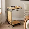 Mesa de Centro Pequeña Personalizable, Mesa Auxiliar Móvil para Esquina de Sofá de Sala de Estar con Almacenamiento, Ruedas, Mesa de Té, Mesa de Noche Simple para Dormitorio