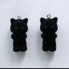 Pingente de gatinho flocado tridimensional de desenho animado mini chaveiro de coelho fofo acessórios DIY corrente para celular pingente para bolsa
