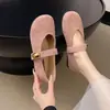 Zapatos Mary Jane planos sin cordones para mujer para combinar con faldas, nuevo estilo primavera 2026, corte bajo con una correa de hebilla, zapatos de vestir de estilo abuela