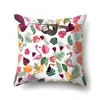 Funda de Almohada Geometría Animal de un Solo Lado Funda de Almohada de Oficina Funda de Almohada Lumbar Poliéster Funda de Almohada Simple para Sofá