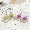 Pendientes Artesanales Personalizados de Flores Secas, Nuevos Pendientes de Forma de Gota, Hermosos Pendientes Pequeños Frescos de Resina Epoxi, Productos Calientes Europeos y Americanos