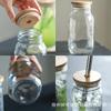 Copo de vidro simples de 730ml transparente estilo ins de camada única com canudo para suco bebida café tampa de bambu fabricantes atacado
