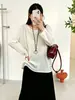 Top de punto transparente de una sola manga con capas para mujer talla grande, colección de otoño 2026, cobertura fina y holgada para mujeres con curvas