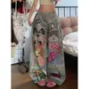 Jeans Retro Divertidos de Gato y Perro Pintados a Mano con Graffiti para Hombres y Mujeres, Pantalones Anchos Rectos Sueltos de Estilo Callejero Modernos
