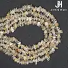 Jinghui Accesorios de Cuentas de Cristal DIY Piedra Triturada de Cuarzo Rutilado Dorado Natural Irregular Joyería Semi-Terminada Hecha a Mano Cuentas Sueltas