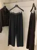 Pantalones de pierna ancha a rayas, holgados y relajados, para otoño e invierno 2026, pantalones casuales de cintura alta hasta el suelo